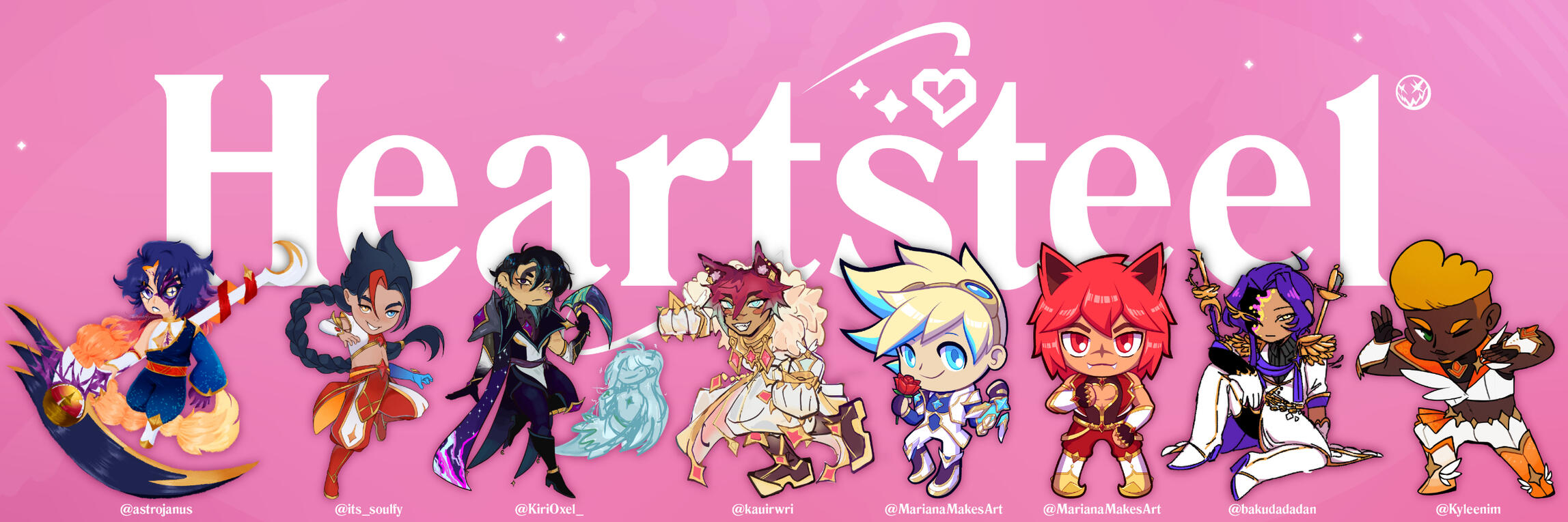 Heartsteel Collab Artists: Astrojanus | its.soulfy | KiriOxel | Kyapko | Mariana Abreu Ezreal &amp; Sett | Ran Bakudan | Kylee